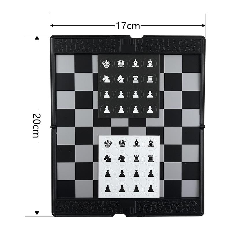 Dimensions du jeu d'échecs compact, idéal pour voyager