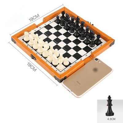 Jeu d'échecs pliable en plastique de 19 cm, ouvert