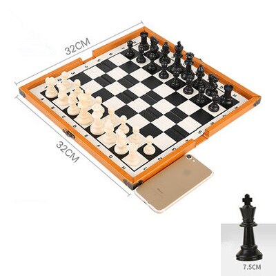 Jeu d'échecs pliable en plastique de 32 cm, pièces incluses