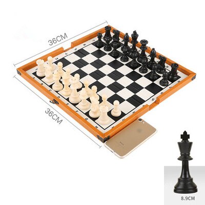 Jeu d'échecs pliable en plastique de 36 cm, plateau détaillé