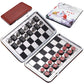 Jeu d'échecs magnétique en cours de partie, vue aérienne