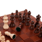 Jeu d'échecs pliable en cuir synthétique avec pièces en bois