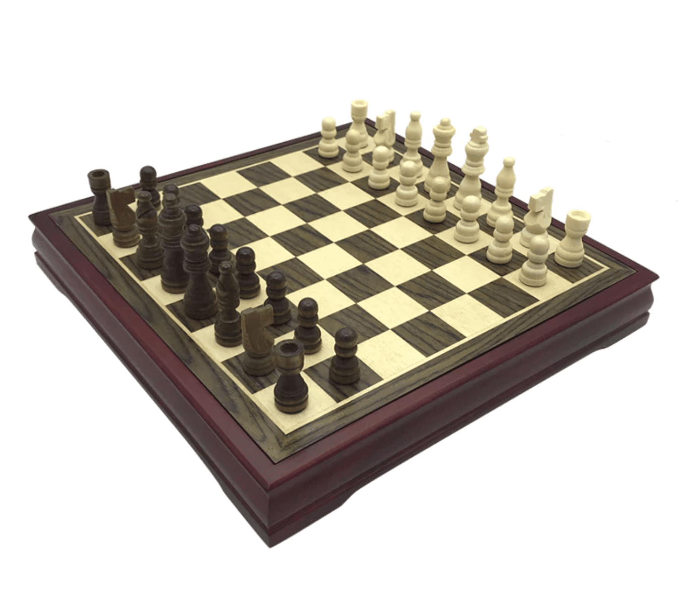 Jeu d'échecs avec rangement intégré dans le plateau