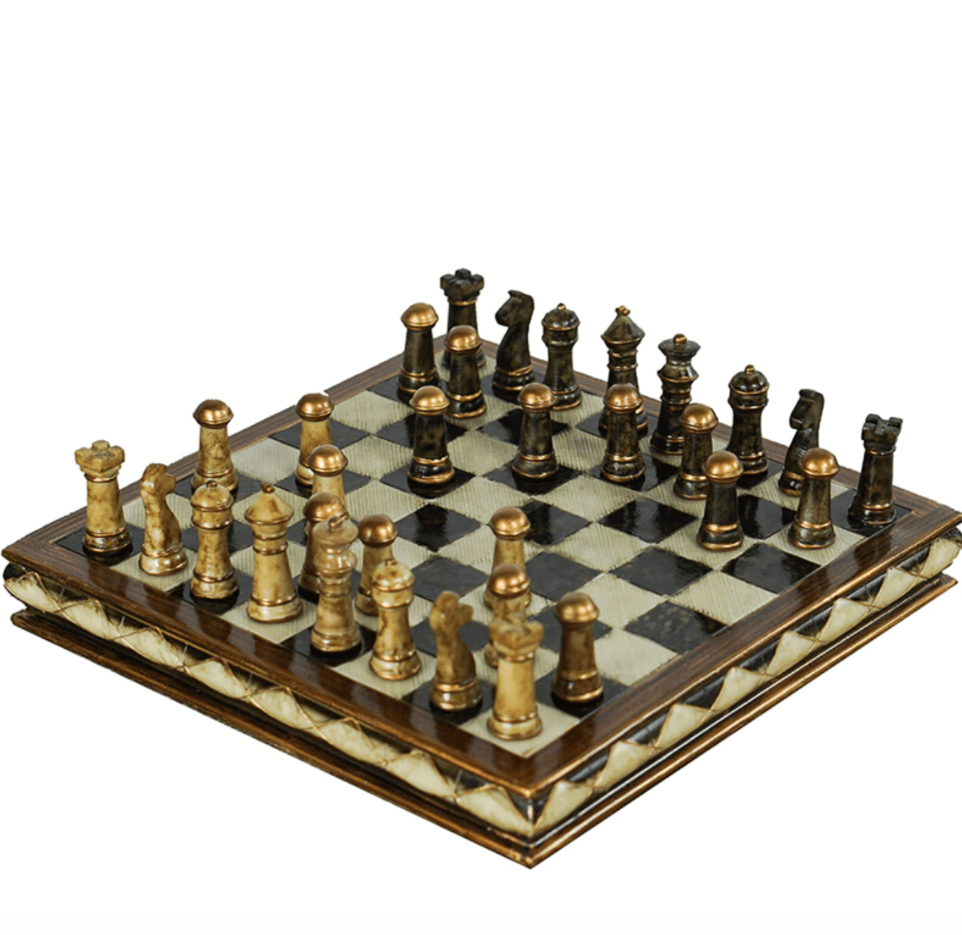 Plateau d'échecs en résine avec texture marbrée réaliste