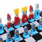 Jeu d'échecs en bois avec pièces colorées pour enfants