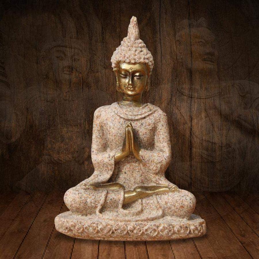 Statuette Bouddha en résine avec détails sculptés