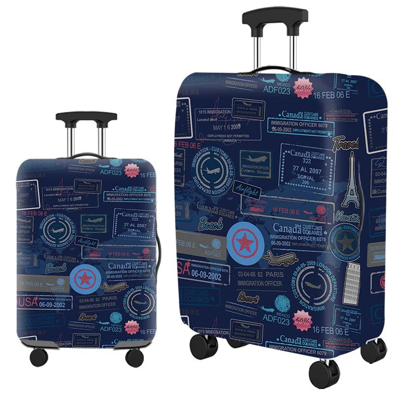 Housse de valise en Lycra imperméable sur une valise grise