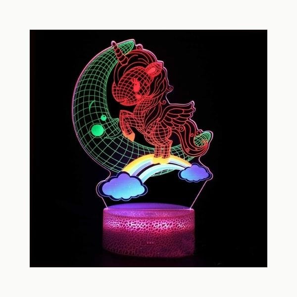 Lampe licorne en acrylique avec design lumineux féerique
