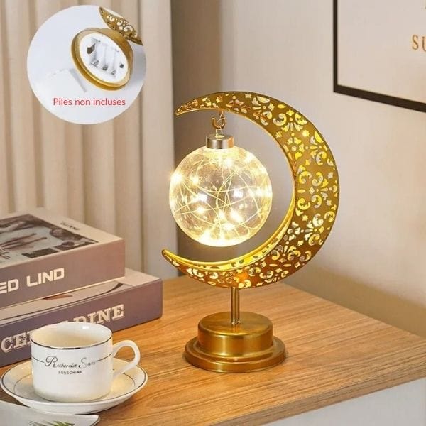 Veilleuse LED en métal avec ampoule filament allumée