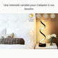 Détail de la base de la lampe et son design minimaliste