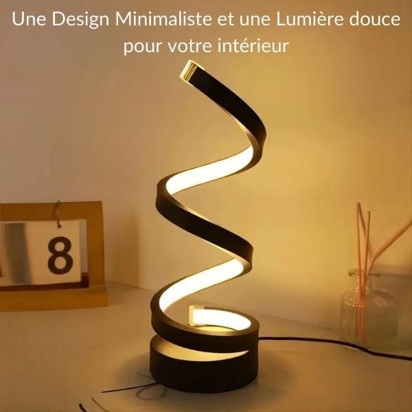 Lampe de chevet moderne en spirale avec éclairage LED