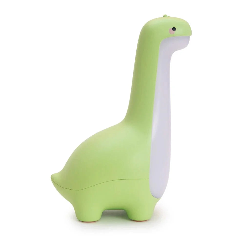 Veilleuse dinosaure verte avec lumière douce et pieds en silicone