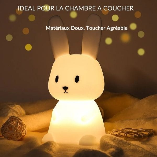 Veilleuse lapin en silicone avec lumière LED douce