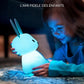 Veilleuse lapin allumée, ambiance chaleureuse et réconfortante