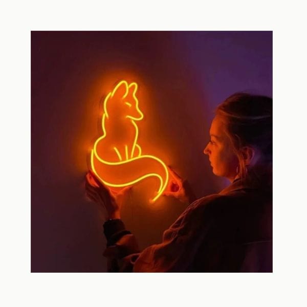Lampe LED renard avec lumière douce et colorée
