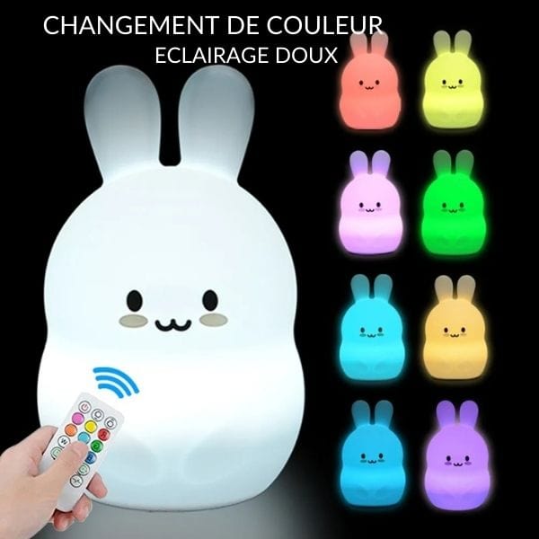 Veilleuse lapin en silicone avec lumière douce
