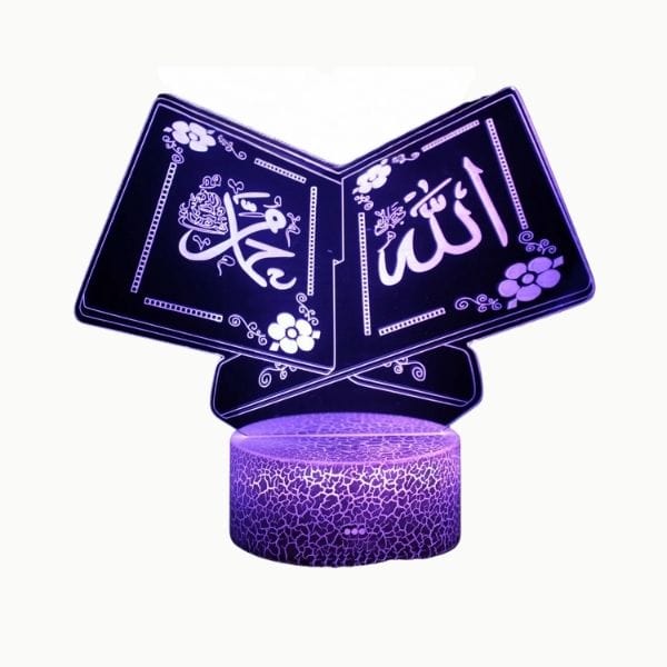 Veilleuse LED sur support en acrylique translucide, motifs élégants