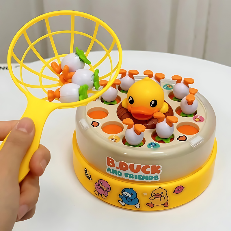 Gros plan sur les canards sauteurs colorés en action