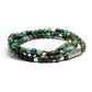 Vue détaillée du symbole Om sur le Mala turquoise