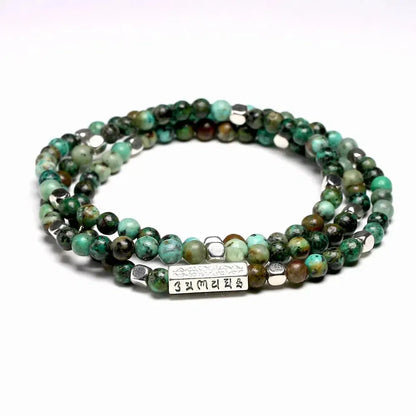 Ensemble complet du Mala turquoise avec perles et symbole Om