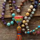 Vue détaillée du gland multicolore du Mala