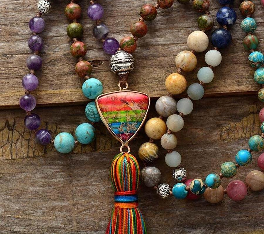 Vue détaillée du gland multicolore du Mala