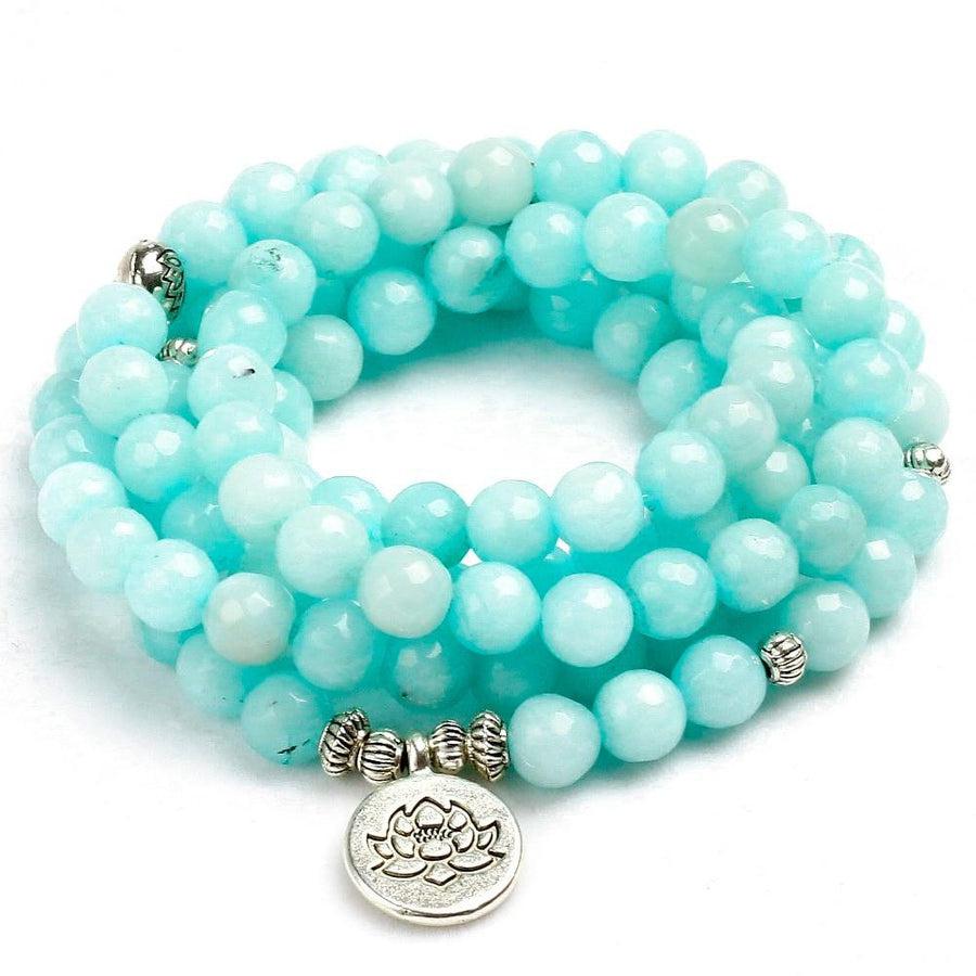 Collier de méditation en calcédoine avec charme Bouddha
