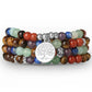 Mala bouddhiste 7 chakras avec perles colorées et pendentif arbre de vie