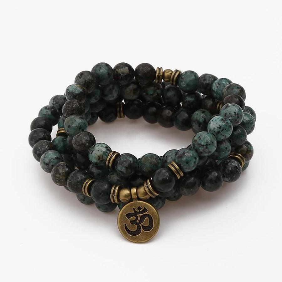 Mala complet en turquoises africaines et charme