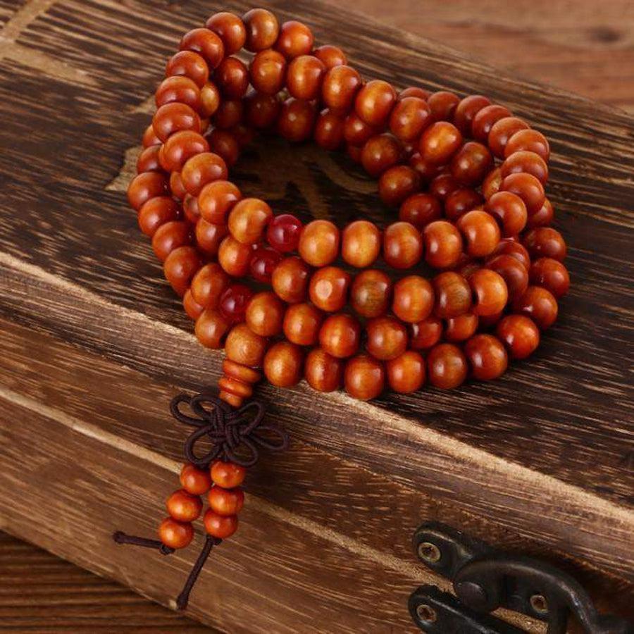 Mala en bois de santal avec perles de 8 mm