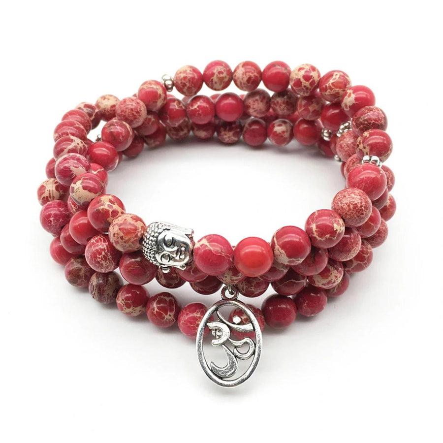 Vue d'ensemble du Mala en régatite rouge marbrée