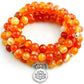 Mala complet en onyx marbre orange avec perles
