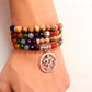 Vue d'ensemble du Mala 7 chakras posé à plat