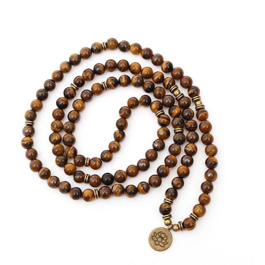 Mala en Oeil de Tigre avec 108 perles protectrices