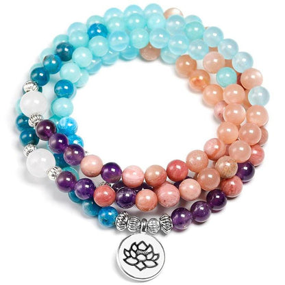 Mala complet avec 108 perles de différentes tailles