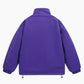 Vue intérieure du manteau réversible en fausse fourrure violette