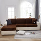 Housse en velours marron, ajustement parfait sur coussin de canapé