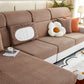 Vue latérale d'un coussin recouvert de housse polaire