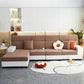 Housse polaire marron ajustée sur coussin de salon
