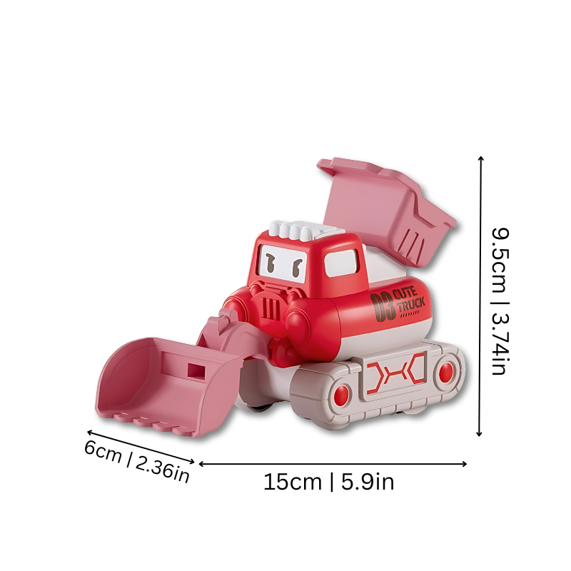 Enfant jouant avec un camion de construction en plastique ABS