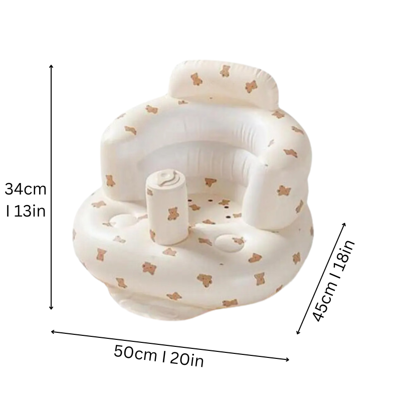 Chaise bébé gonflable avec soutien dorsal et pochette de rangement