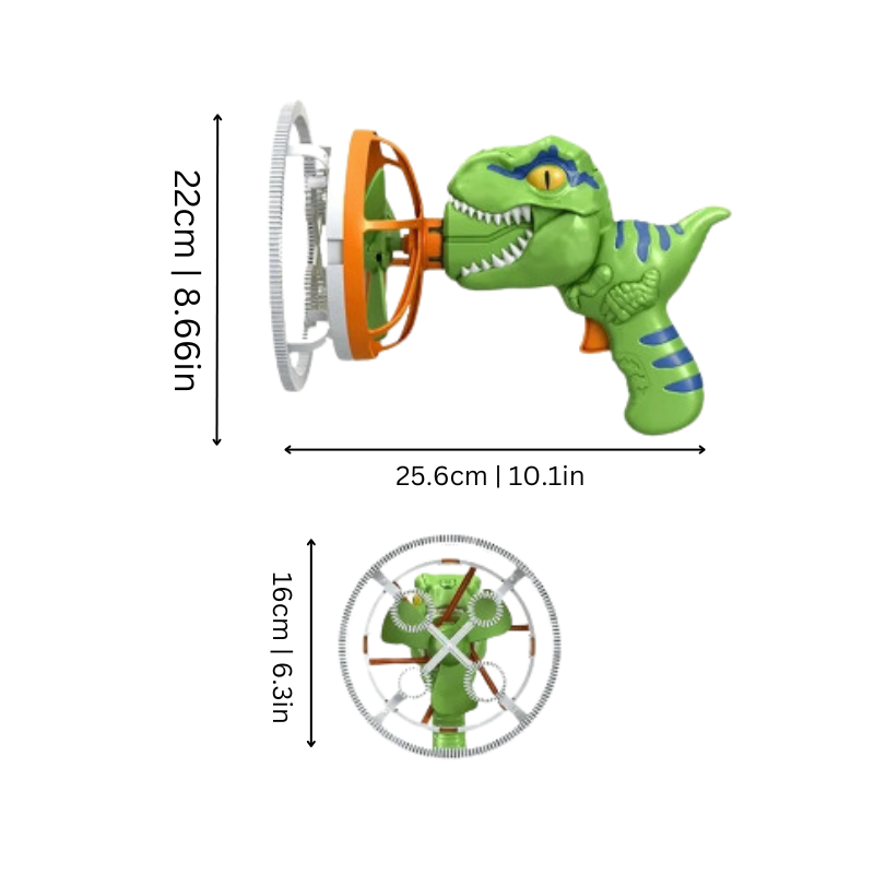 Blaster de bulles en ABS avec bulles colorées en action