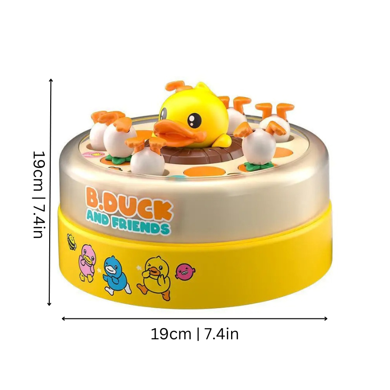 Jeu de canards sauteurs avec enfants jouant joyeusement autour