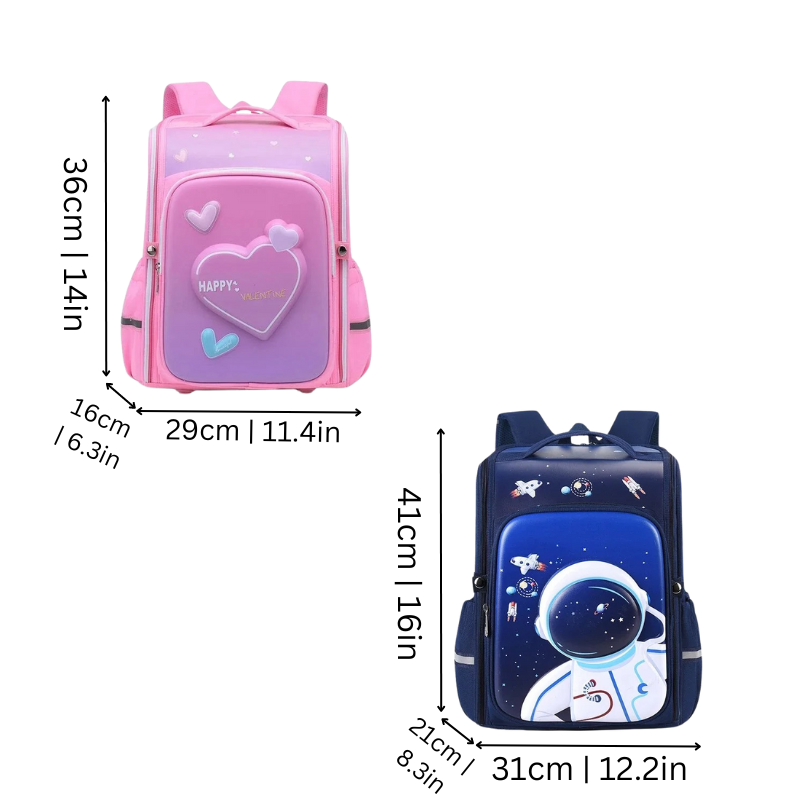 Sac à dos enfant en tissu Oxford imperméable, vue de face