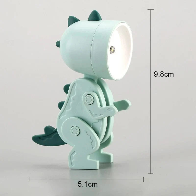 Veilleuse dinosaure vert clair, portable et pliable, facile à déplacer
