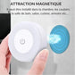 Veilleuse LED avec base magnétique sur un mur blanc