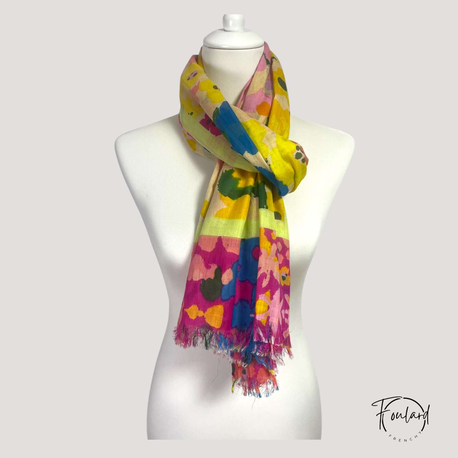 Foulard noué en turban, style bohème chic coloré
