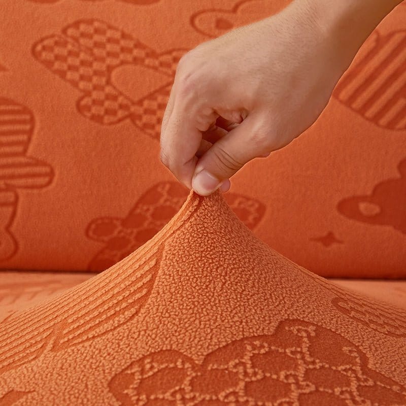 Détail de la texture douce et épaisse de la housse polaire