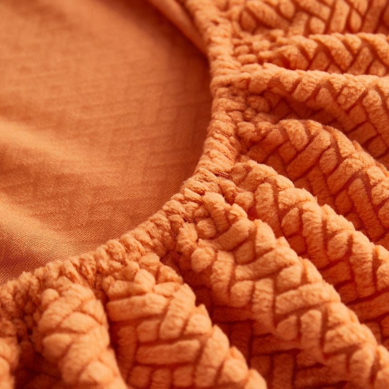 Détail de la texture moelleuse de la housse polaire