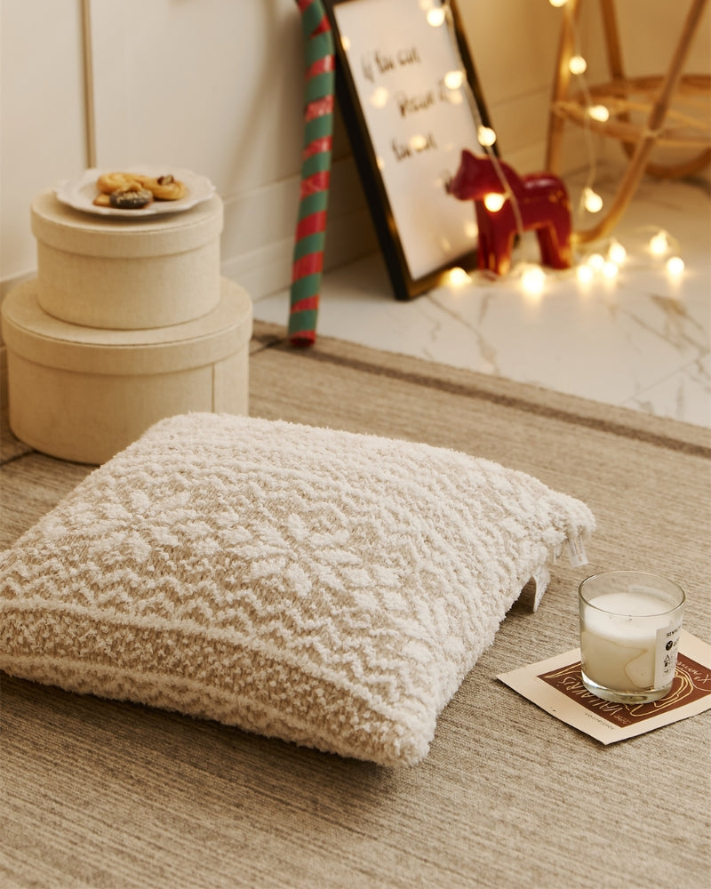 Gros plan sur texture douce de l'oreiller beige